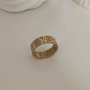 Gold Textured Thick Band Ring Brand New